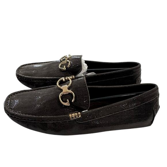 Men's Dark Brown Loafers with Gold “G” Detailing NEW Size 43/10 - Picture 2 of 10